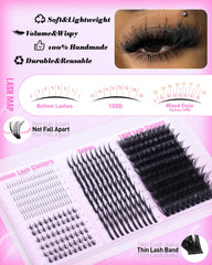 Boahankuke lash clusters kit double-curvature D-lashes create eye-opening drama.