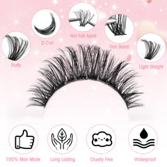Boahankuke wispy style 1 lash clusters natural fullness for brighter eyes