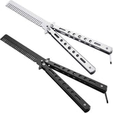 Boao stainless steel folding comb open black for on-the-go styling and practice