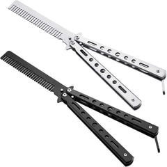 Boao stainless steel folding comb open black for on-the-go styling and practice
