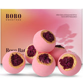 BoboSweeTree rose bath bombs gift set shown with premium packaging for gifting