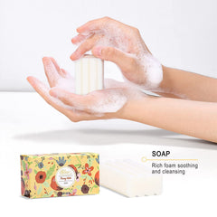 Peony scented soap gently cleanses skin while leaving a floral aroma.