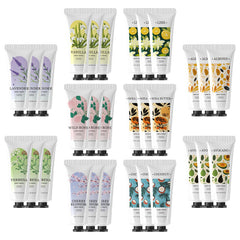 BODY & EARTH 30-pack hand cream set front view for on-the-go moisture.