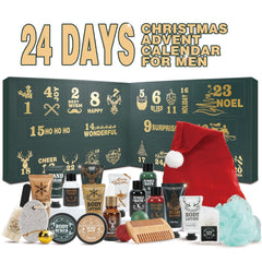 BODY & EARTH Advent Calendar 2025 daily surprises lineup showcases grooming products for men.