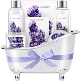 Body & Earth lavender shower gel gift set showcasing relaxing lavender aroma for spa-like evenings