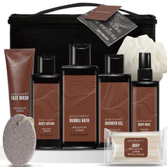 Body & Earth 8-piece giftset packaging, ideal as premium men’s gift or holiday present.