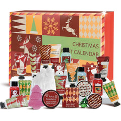 BODY & EARTH # LOVE advent calendar front view shows 24-day spa gifts for gifting.