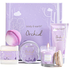 Body & Earth Orchid Spa Gift Box cover—elegant packaging ideal for gifting and storage.