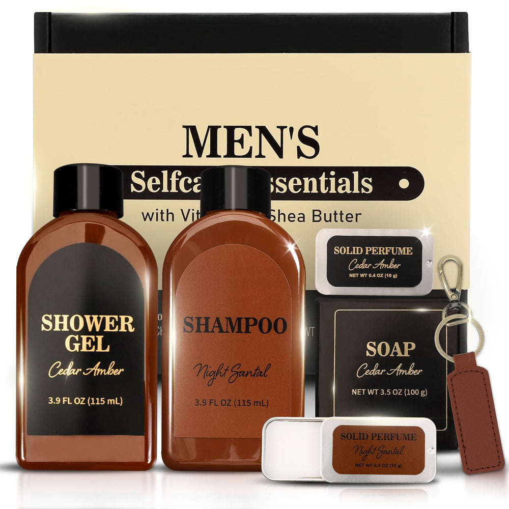 Body & Earth shower gel bottle with cedar-amber scent for daily refreshment