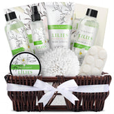 BODY & EARTH spa gift basket—shower gel focus, refreshing cleanse with skin-softening moisture.
