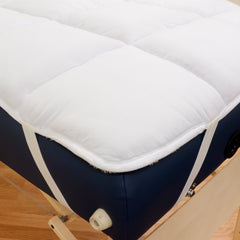 Body Linen Abundance Deluxe quilted fleece top delivers lint-free softness during sessions.
