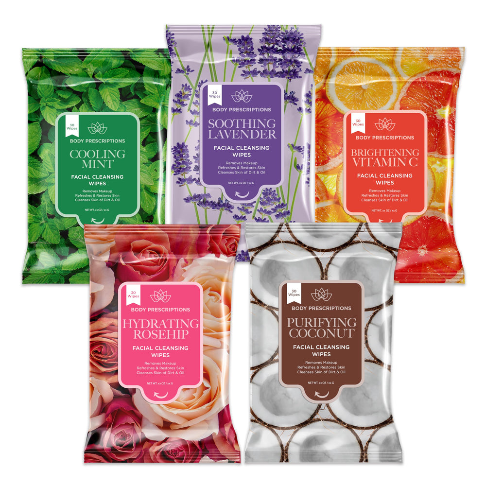 Body Prescriptions makeup remover wipes pack with resealable pouch enables gentle daily cleansing.