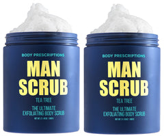 Body Prescriptions Men's Exfoliating Scrub jar ready for daily cleansing and exfoliation.
