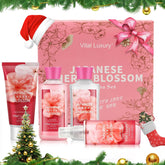 Bodybeau giftset packaging highlights gifting-ready cherry blossom branding