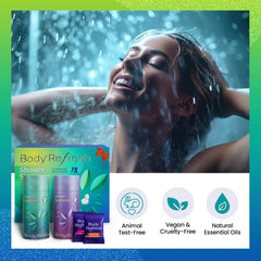 BodyRefresh packaging gift box with shower steamers highlighting a luxurious self-care gift idea.