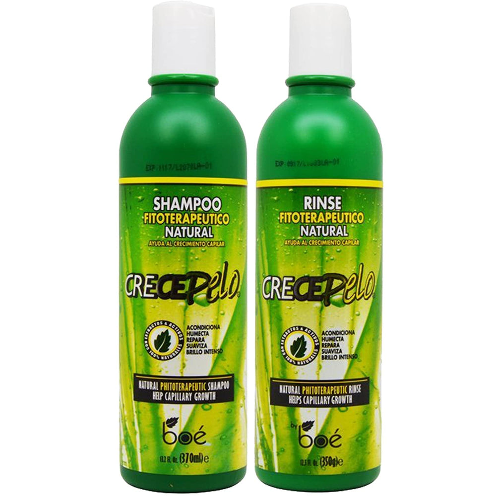 BOÉ Crece Pelo shampoo bottle showcases plant-based scalp nourishment for healthier hair.