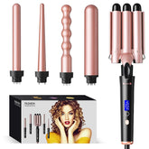 Bo'laiya 5in1 wand set rose gold closeup showing versatility for styling.