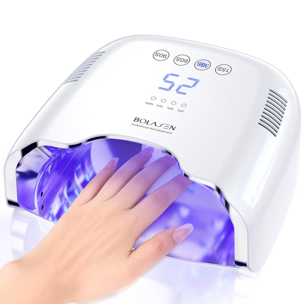BOLASEN cordless UV nail lamp front view for convenient at-home gel curing.