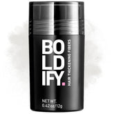 Boldify Hair Fibers 12g packaging demonstrates quick, natural-looking thickness.