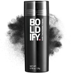 Boldify Hair Fibers 28g bottle for portable touch-ups and instant fullness.