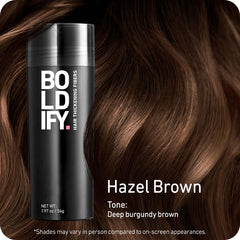 Boldify Hair Fibers being applied to crown for natural blend.
