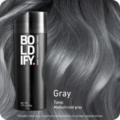 Boldify Hair Fibers close-up shows an undetectable blend with hair.