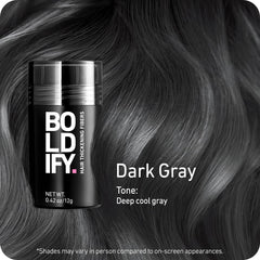 Boldify Hair Fibers crown application demonstrates natural root blend for fuller look.