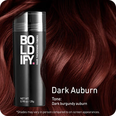 Boldify Hair Fibers partline-blend shows seamless root color match