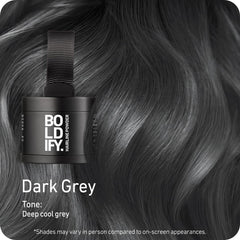 Boldify Hairline Powder applicator dab demonstrates precise root touch-up