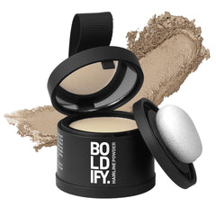 Boldify Hairline Powder compact open shows quick root touch-up for natural coverage