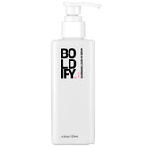 Boldify Leave-In Serum bottle close-up showing weightless conditioning benefits for fine hair
