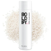 Boldify Thickening Shampoo rice water bottle shows oil-control for a refreshed scalp.
