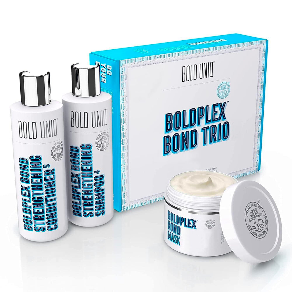 Bold Uniq Bond Restore Treatment jar—deep repair for dry, damaged hair.