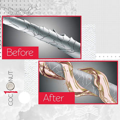 Bold Uniq Coconut Thermal Protection Spray on dry hair illustrates moisture boost and detangling prep.