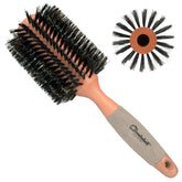 Bombshell Boar Bristle Round Brush closeup showing dense natural bristles for detangling