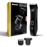 Bomic Manscaper dual-head trimmer with interchangeable blades for versatile, irritation-free grooming.
