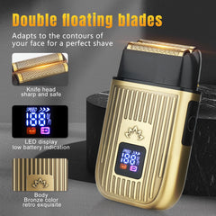Bomxin foil shaver double head closeup for smooth close shave