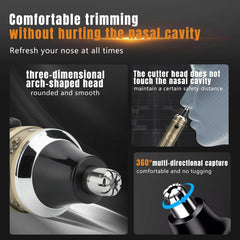 Bomxin nose trimmer 360-degree view for easy facial grooming