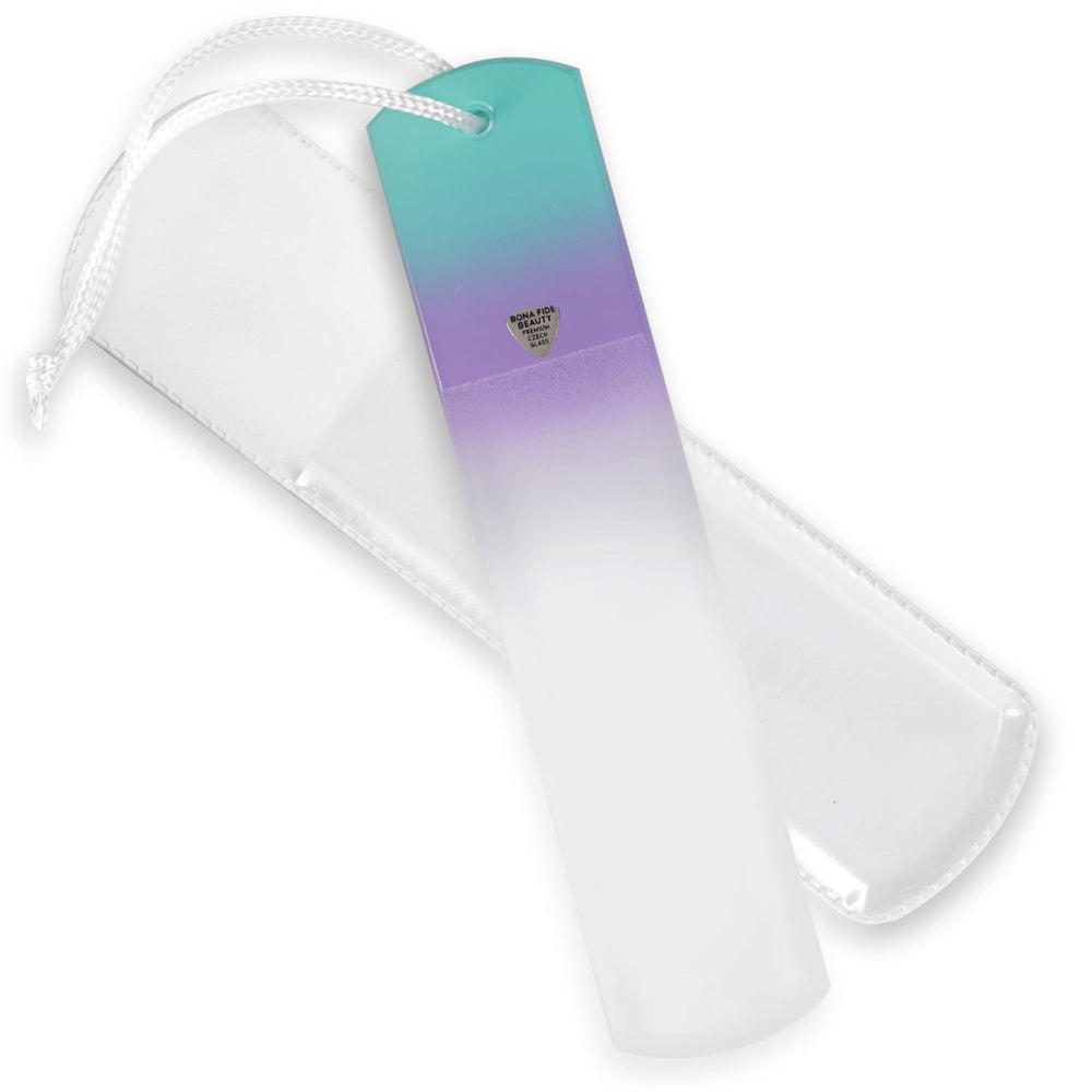 Bona Fide Beauty Czech glass foot file front view for smoother feet
