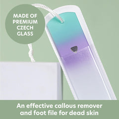 Bona Fide Beauty Czech glass foot file side view for callus reduction