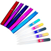 Bona Fide Beauty Czech glass nail file set in hardcases for precise shaping at home.
