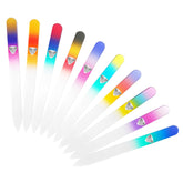 Bona Fide Beauty Czech Glass Nail Files Set closeup shows colorful glass for precise shaping.