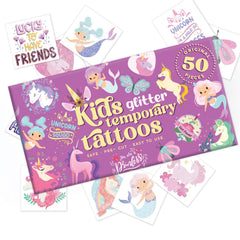 Bonbaloo glitter unicorn tattoos pre-cut sheets for quick, mess-free fun