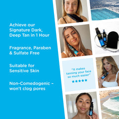 Bondi Sands face mist spray-application showing lightweight, controlled coverage.
