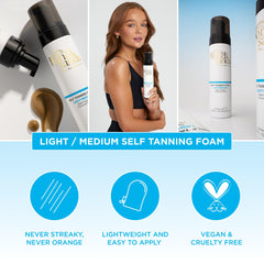 Bondi Sands foam application swipe showing smooth, even coverage
