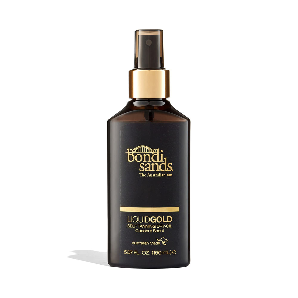 Bondi Sands Liquid Gold dry oil bottle for even, quick-dry tanning