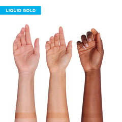Bondi Sands Liquid Gold foam application shows smooth, streak-free tan