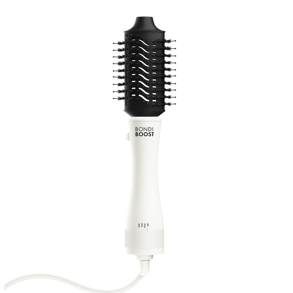BONDIBOOST Blowout Brush Pro 51mm in action delivering fast, salon-like blowouts at home.