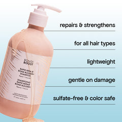 BondiBoost Rapid Repair Bond Builder lather shows creamy texture for thorough cleansing and repair.