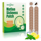 BONIORRI motion sickness patches packaging shows compact travel-ready design for quick use.